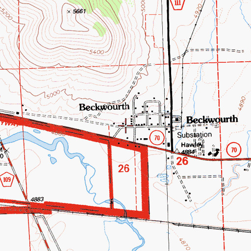 Topographic Map of Beckwourth, CA