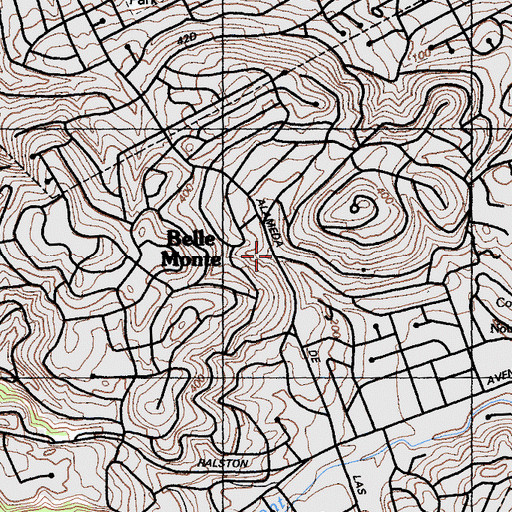 Topographic Map of Belle Monte, CA
