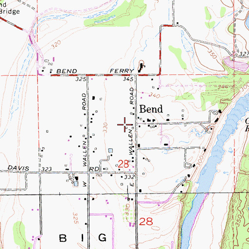Topographic Map of Bend, CA