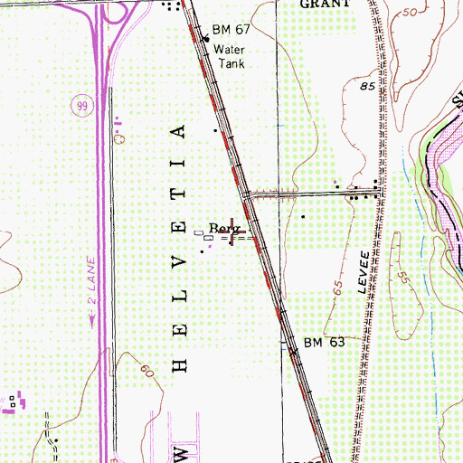 Topographic Map of Berg, CA