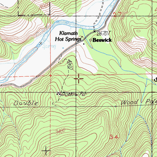 Topographic Map of Beswick, CA