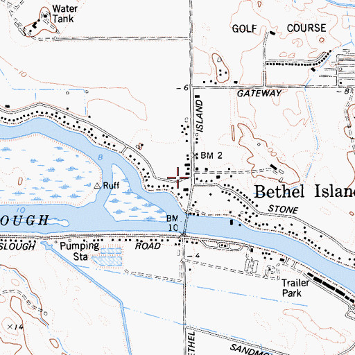 Topographic Map of Bethel Island, CA