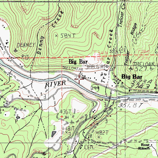 Topographic Map of Big Bar, CA