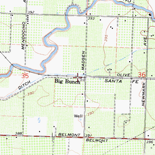 Topographic Map of Big Bunch, CA