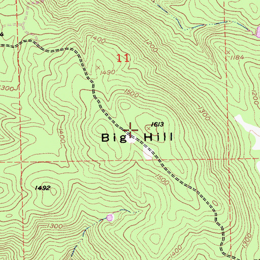Topographic Map of Big Hill, CA