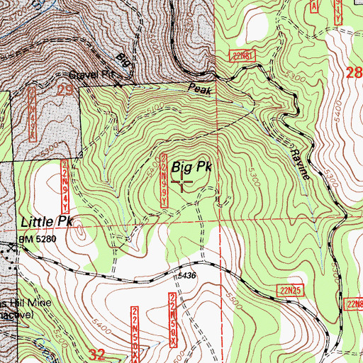 Topographic Map of Big Peak, CA