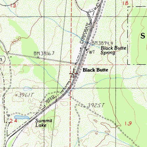 Topographic Map of Black Butte, CA