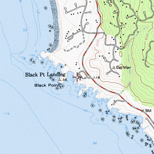 Topographic Map of Black Point Landing, CA