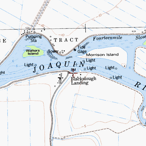 Topographic Map of Blackslough Landing, CA