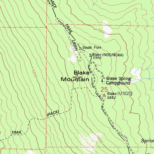 Topographic Map of Blake Mountain, CA