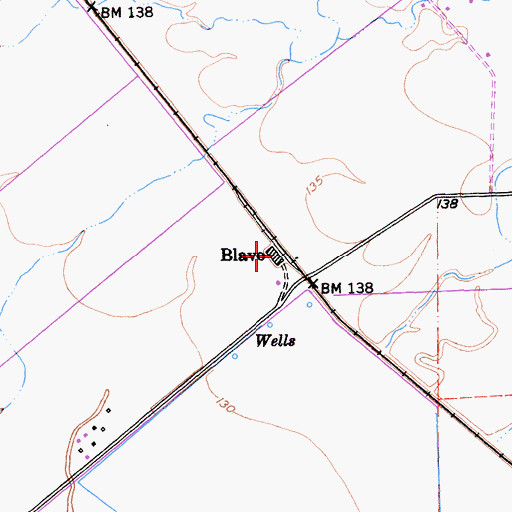 Topographic Map of Blavo, CA