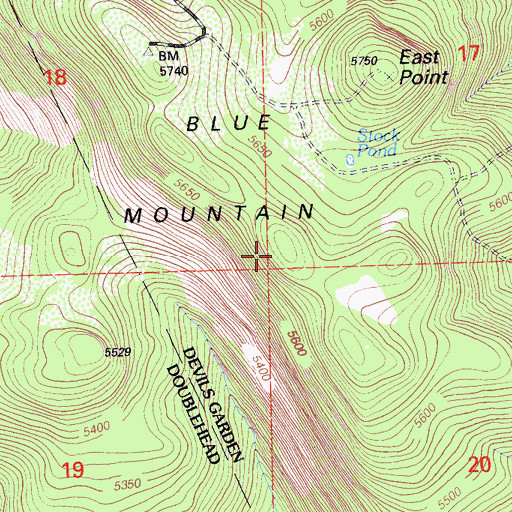 Topographic Map of Blue Mountain, CA