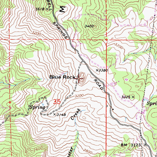 Topographic Map of Blue Rock, CA