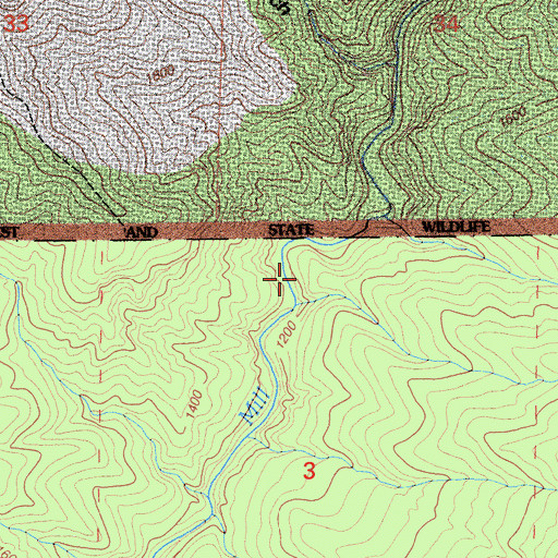 Topographic Map of Blunkall Crossing, CA