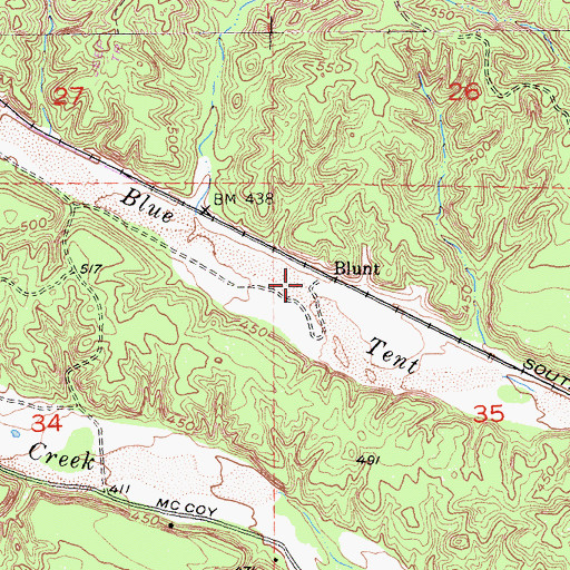 Topographic Map of Blunt, CA