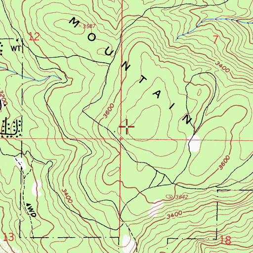 Topographic Map of Boggs Mountain, CA