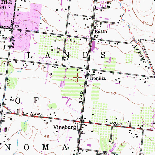 Topographic Map of Bonilla, CA