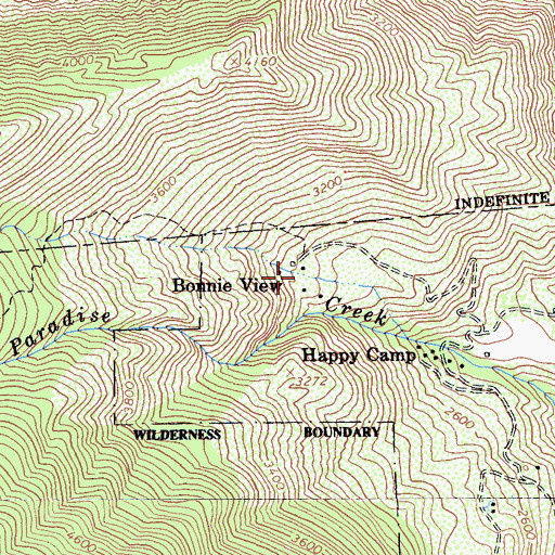 Topographic Map of Bonnie View, CA