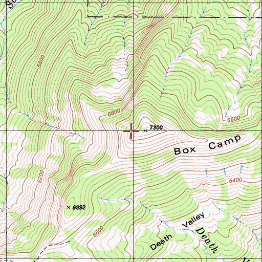 Topographic Map of Box Camp Mountain, CA