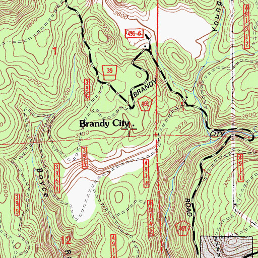 Topographic Map of Brandy City, CA