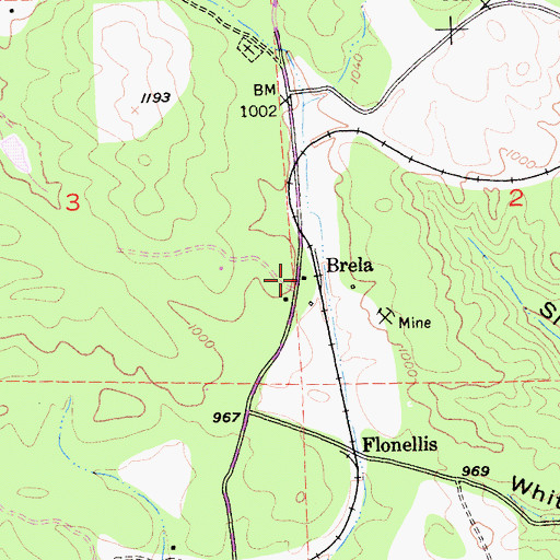 Topographic Map of Brela, CA