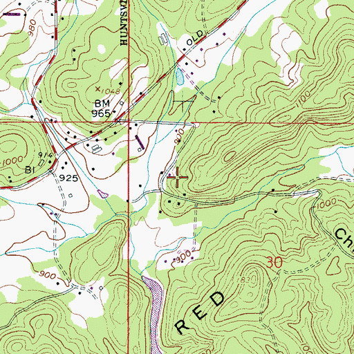 Topographic Map of Clay Division, AL