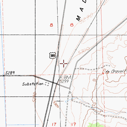 Topographic Map of Brockman, CA