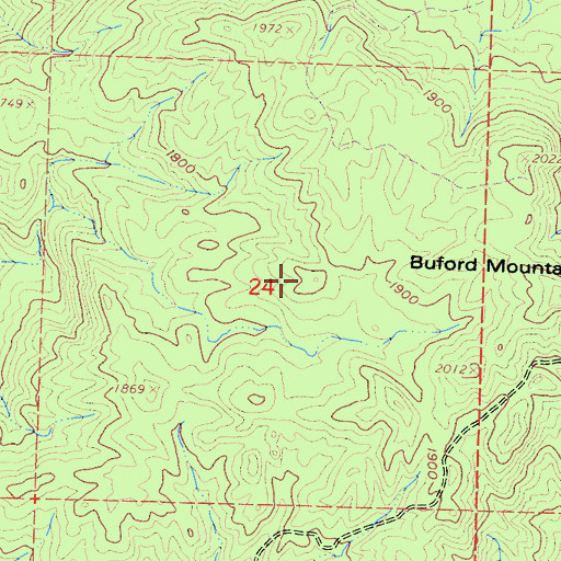 Topographic Map of Buford Mountain, CA
