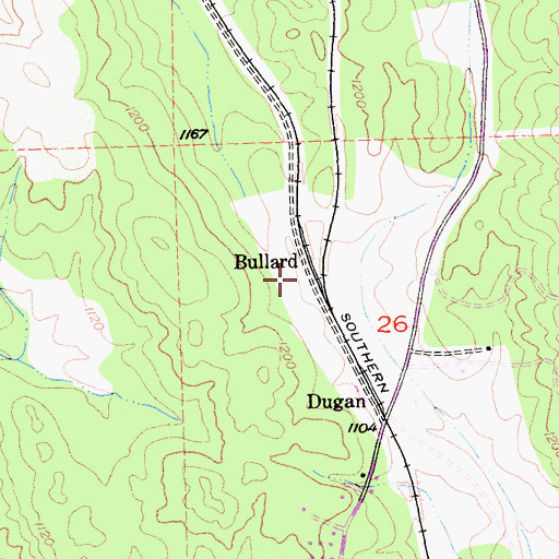 Topographic Map of Bullard, CA