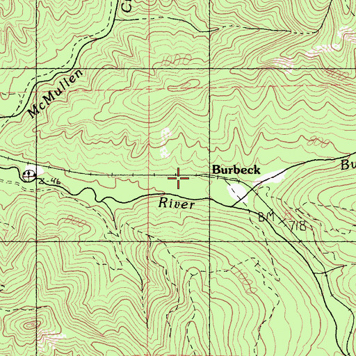 Topographic Map of Burbeck, CA