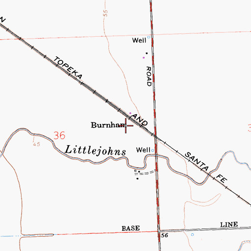 Topographic Map of Burnham, CA