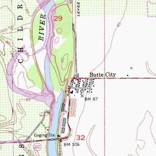 Topographic Map of Butte City, CA
