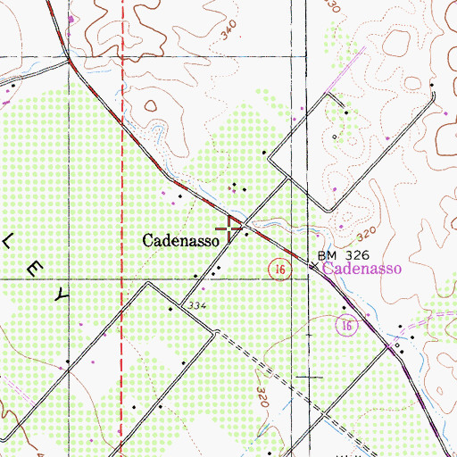 Topographic Map of Cadenasso, CA