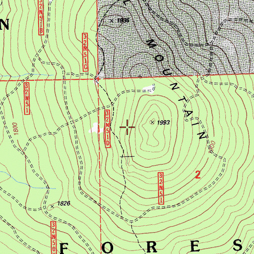 Topographic Map of Cal Mountain, CA