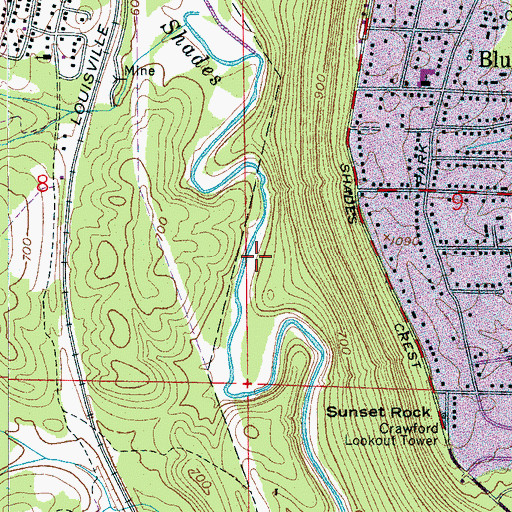 Topographic Map of Hoover Division, AL