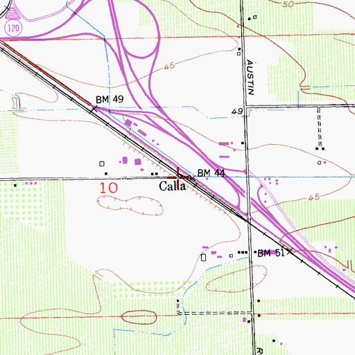 Topographic Map of Calla, CA