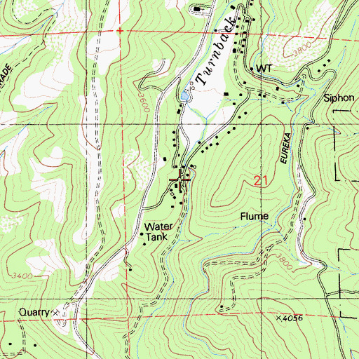 Topographic Map of Camp Earnest, CA