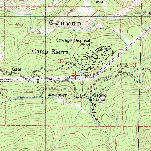 Topographic Map of Camp Sierra, CA