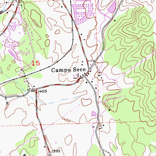 Topographic Map of Campo Seco, CA