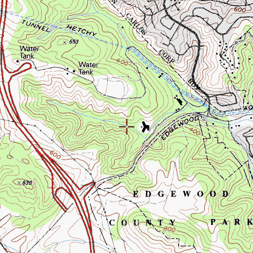 Topographic Map of Cordilleras Mental Health Center, CA