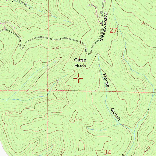 Topographic Map of Cape Horn, CA