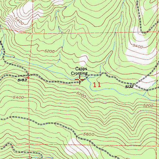 Topographic Map of Capps Crossing, CA