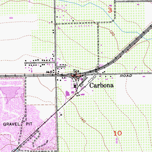 Topographic Map of Carbona, CA