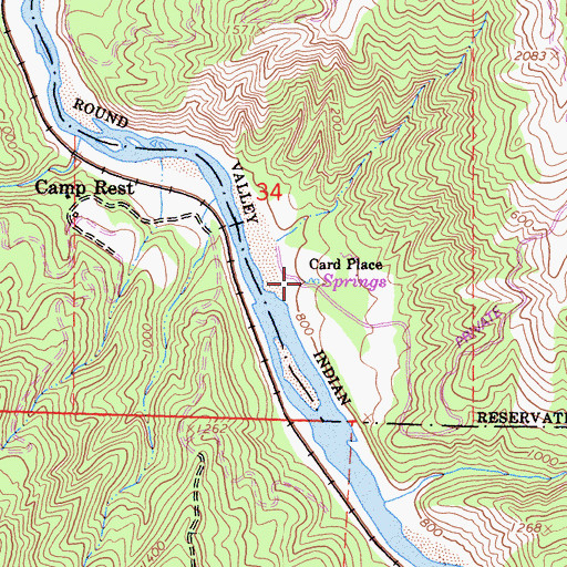 Topographic Map of Card Place, CA