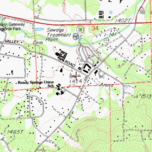 Topographic Map of Casey Corner, CA