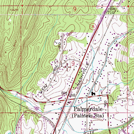Topographic Map of Palmerdale Division, AL
