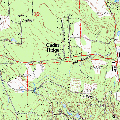 Topographic Map of Cedar Ridge, CA