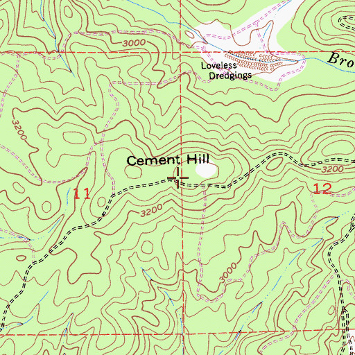 Topographic Map of Cement Hill, CA
