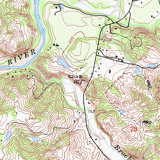 Topographic Map of Chalk Hill, CA