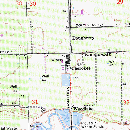 Topographic Map of Cherokee, CA